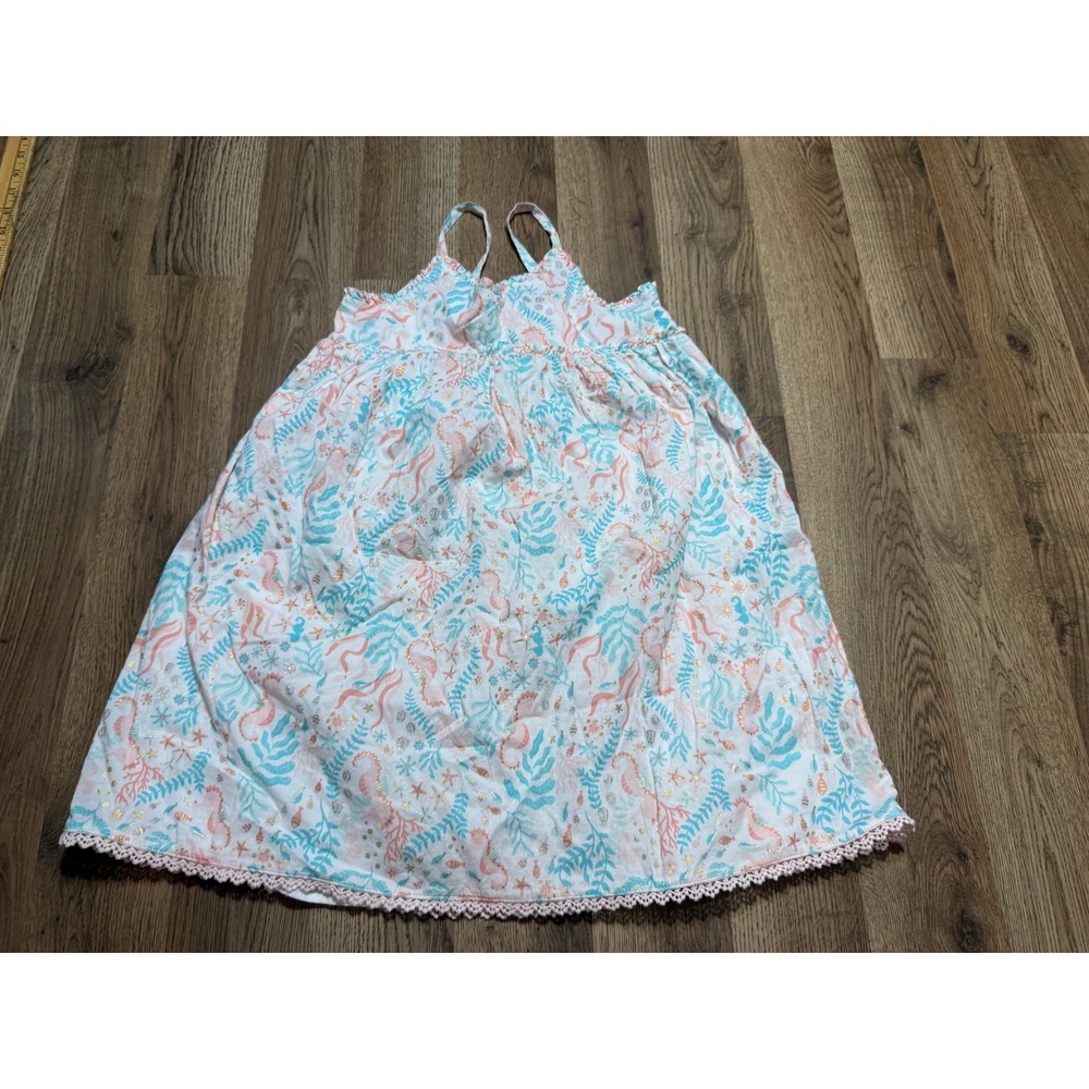 Rachel Zoe Dress Girls Size 8 White Pink Blue Sundress Sleeveless Nautical